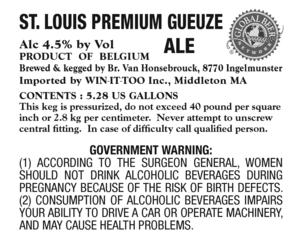 St Louis Premium Gueuze January 2014