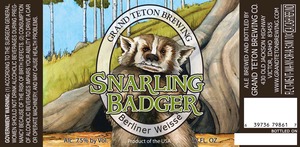 Grand Teton Brewing Company Snarling Badger