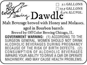 Off Color Brewing Dawdle January 2014