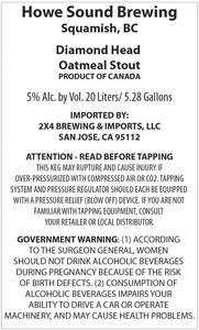 Howe Sound Brewing Diamond Head Oatmeal Stout January 2014
