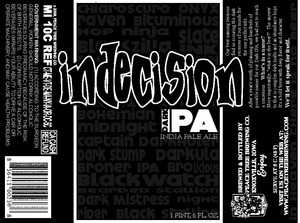 Peace Tree Brewing Company Indecision Dark IPA January 2014