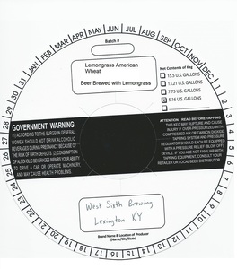 West Sixth Brewing Lemongrass American Wheat