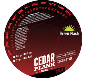 Green Flash Brewing Company Cedar Plank January 2014