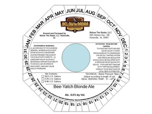 Below The Radar Bee-yatch Blonde Ale January 2014
