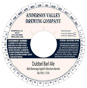 Anderson Valley Brewing Company Dubbel Barl February 2014