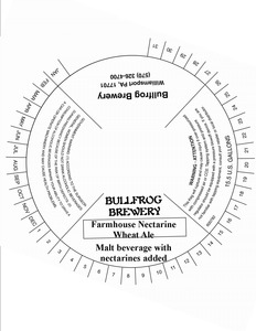 Bullfrog Brewery Farmhouse Nectarine Wheat February 2014