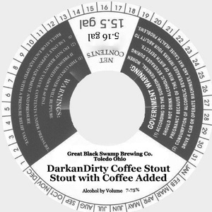 Great Black Swamp Brewing Co. Darkandirty Coffee Stout February 2014