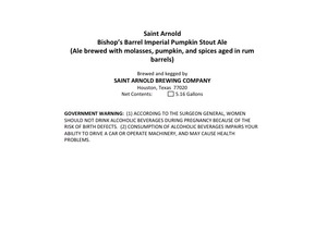 Saint Arnold Brewing Company Bishop's Barrel February 2014