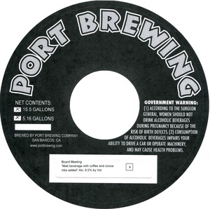 Port Brewing Company Board Meeting February 2014