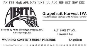 Abita Grapefruit Harvest IPA February 2014