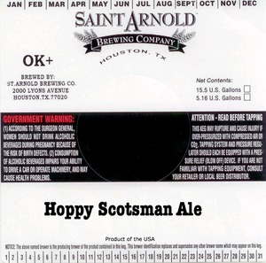 Saint Arnold Brewing Company Hoppy Scotsman February 2014