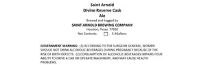 Saint Arnold Brewing Company Divine Reserve