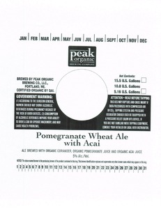 Peak Organic Pomegranate Wheat Ale