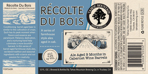 Tahoe Mountain Brewing Company RÉcolte Du Bois