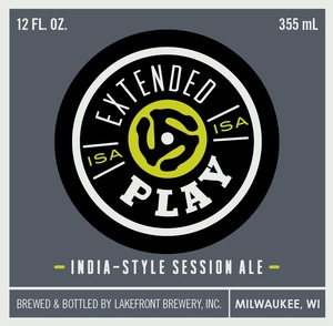 Lakefront Brewery Extended Play India-style Session February 2014