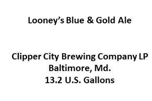 Clipper City Brewing Company Looney's Blue & Gold