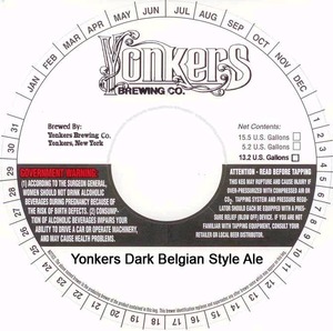 Yonkers Brewing Company Yonkers Dark Belgian Style Ale February 2014