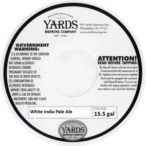 Yards Brewing Company White India Pale Ale February 2014