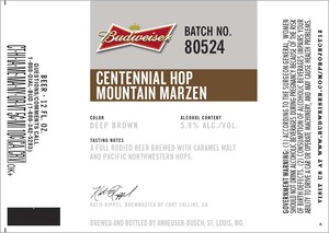 Budweiser Centennial Hop Mountain Marzen