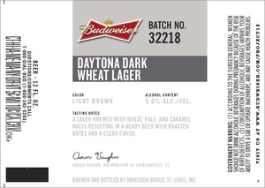 Budweiser Daytona Dark Wheat February 2014