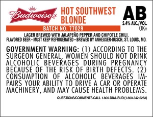 Budweiser Hot Southwest Blonde