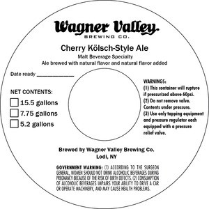 Wagner Valley Brewing Co Cherry February 2014