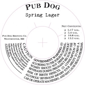 Pub Dog Spring Lager