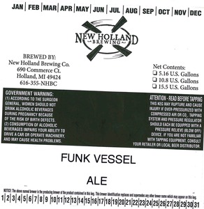 New Holland Brewing Company,llc Funk Vessel February 2014