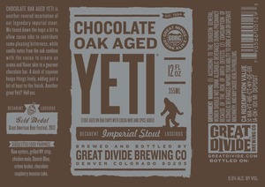 Great Divide Brewing Company Chocolate Oak Aged Yeti February 2014