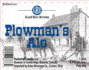 Grand River Brewing Plowman's Ale February 2014