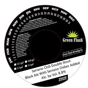 Green Flash Brewing Company Serrano Chili Double Stout February 2014