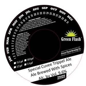 Green Flash Brewing Company Special Cuvee Trippel February 2014