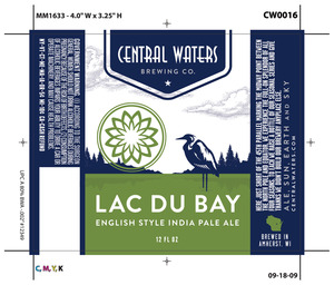 Central Waters Brewing Company Lac Du Bay English Style India Pale February 2014