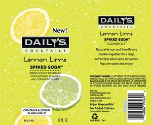 Daily's Cocktails Lemon Lime Spiked Soda