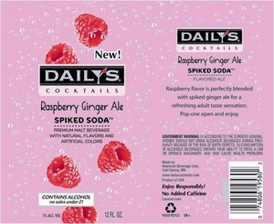 Daily's Cocktails Raspberry Ginger Ale Spiked Soda