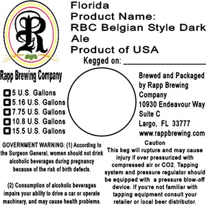 Rapp Brewing Company Rbc Belgian Style Dark