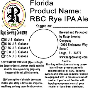 Rapp Brewing Company Rbc Rye IPA February 2014