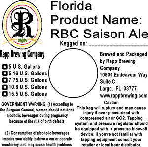 Rapp Brewing Company Rbc Saison February 2014