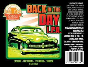 Orange Blossom Brewing Company Back In The Day IPA March 2014