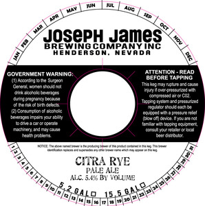 Joseph James Brewing Co., Inc. Citra Rye