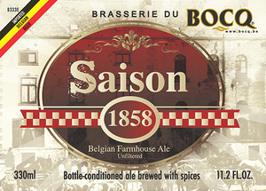 Brasserie Du Bocq Saison 1858 March 2014