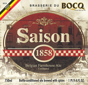 Brasserie Du Bocq Saison 1858 March 2014