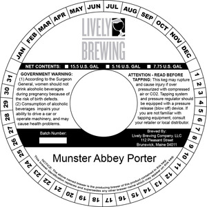 Lively Brewing Munster Abbey Porter February 2014