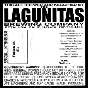 The Lagunitas Brewing Company Fusion 20