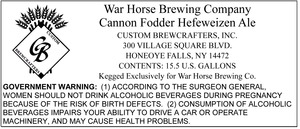 War Horse Brewing Company Cannon Fodder