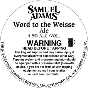Samuel Adams Word For The Weisse