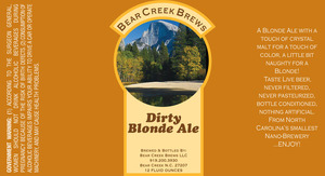 Bear Creek Brews Dirty Blonde