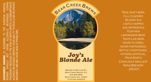 Bear Creek Brews Joy's Blonde