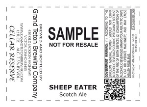 Grand Teton Brewing Company Sheep Eater March 2014