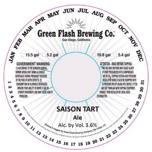 Green Flash Brewing Company Saison Tart March 2014